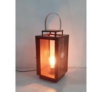 Romimex Lámpara de Mesa Marrón Metal 20 x 36 x 20 cm Farol