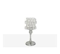 Romimex Portavelas Plateado Metal Vidrio 12 x 28 x 12 cm Copa - Marca EAN: 8435547184869