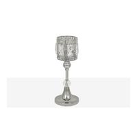 Romimex Portavelas Plateado Metal Vidrio 12 x 28 x 12 cm Copa - Marca EAN: 8435547184890