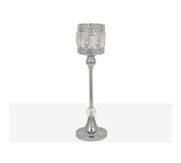 Romimex Portavelas Plateado Metal Vidrio 12 x 40 x 12 cm Copa - Marca EAN: 8435547184913