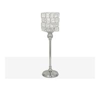 Romimex Portavelas Plateado Metal Vidrio 13 x 40 x 13 cm Copa
