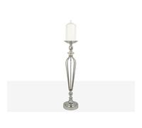 Romimex Portavelas Plateado Metal Vidrio 16 x 57 x 16 cm