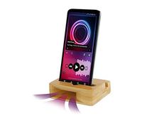 ROMINOX Amplify 3 en 1 - Soporte para teléfono móvil y Tablet en Formato Horizontal y Vertical, Incluye Amplificador de Audio para Altavoz de Smartphone, Madera de bambú