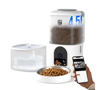 Romiromi Comedero Gato Automatico con Cámara, 1080P HG, Dispensador Comida Gatos/Perros 4.5L, 2.4G ＆5G WiFi,App Control, Cuenco de Acero Inoxidable,Registro de Alimentación