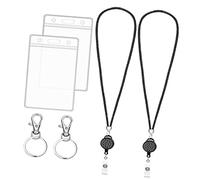 ROMISBABA 1 juego Soporte de Tarjeta de Identificación Vertical con Lanyard y Funda Transparente para Empleados Estudiantes y Profesionales
