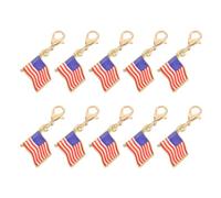 ROMISBABA 10 Unidades Llavero de Aleación Bandera Patriótica de Estados Unidos, Diseño Plano y Resistente a Rayaduras, Adecuado para Bolsos y Souvenirs de Viaje