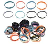 ROMISBABA 100 Pulseras Unisex de Silicona Coloreada Elástica Frases Motivacionales, Bandas de Colores Mixtos (Verde, Morado, Negro y Claro), Pulseras Motivadoras para Adolescentes y Uso