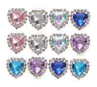 ROMISBABA 12 piezas Clips Decorativos para Cordones de Zapatos Adornos de Piedras Brillantes Desmontables para Zapatillas y Calzado Casual Decoración Personalizada y DIY Color Aleatorio