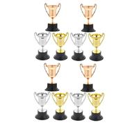 ROMISBABA 12 piezas Mini Plásticos Decorativos Plata y Cobre de Réplicas para Fiestas Competencias y Premios Infantiles Reutilizable