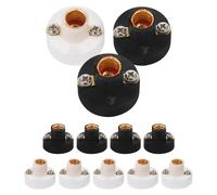 ROMISBABA 12 piezas Soportes para Bombillas Tornillo Base Portalámparas de Plástico para Experimentos Educativos Blancas Negras Compatibles con Voltaje para Proyectos de Física y Pruebas