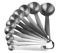 ROMISBABA 1juego Cucharas Medidoras de Acero Inoxidable con Balanza Apilable y Desmontable para Repostería y Cocina Fácil Limpieza y Almacenamiento Compacto
