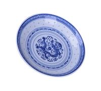 ROMISBABA 1pieza Plato de Cerámica Vintage con Patrón de Dragón Azul Bandeja Decorativa para Frutas y Aperitivos Hogar Diseño Retro y Soporte Único