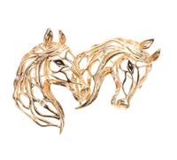 ROMISBABA 2 broches de Año Nuevo: broche de solapa con forma de caballo, animal del zodiaco, hueco, regalo de fiesta para el Año Nuevo Lunar 2026, ecuestre, dorado.