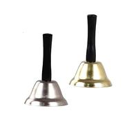 ROMISBABA 2 Piezas Campana de Mano tintineo Oro Llamar cascabeles de Navidad Juguetes decoración Campana de Juguete Campana de Servicio de Llamada de Restaurante Campana de Navidad Bambú