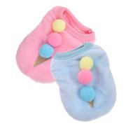 ROMISBABA 2 Piezas de Ropa para Cachorros Diseño de Helado, Chalecos Cálidos de Forro Polar Coral, Cómodos y Transpirables para Mascotas Pequeñas en Cualquier Ocasión