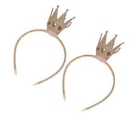 ROMISBABA 2 Piezas Diadema de cumpleaños de la diadema para el cabello de cumpleaños banda de pelo tiara brillante decoración de tiara navideña Golden