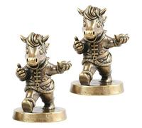 ROMISBABA 2 Piezas Figuritas de Caballo de Latón Vintage Miniatura Escultura Metálica Detallada Decoración de Escritorio para Hogar y Feng Shui para Año y Colección