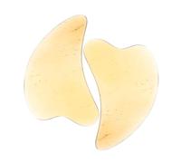 ROMISBABA 2 Piezas Guasha Facial Massager Natural Ox Horn Tool For Face And Neck Ergonomic Scraping Board For Dark Circles Reduction And Skin Tightening Facial Sculpting Beauty Tool