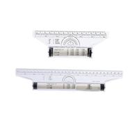 ROMISBABA 2 Piezas Regla Rodante de Plástico Herramienta Multifuncional para Dibujar Líneas Paralelas Círculos y Ángulos Portátil para Estudiantes Ingenieros y Oficina