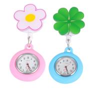 ROMISBABA 2 Piezas Reloj para Enfermeras Telescópico con Clip Retráctil Diseño Práctico y Ligero con Dial y Números Árabes para Lectura Regalo Original para Profesionales Sanitarios Paquete