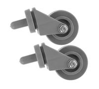 ROMISBABA 2 Piezas Ruedas de Repuesto para Cubo de Fregona Vástago de Acero Inoxidable y Goma 5 CM, Juego de 2 Ruedas Giratorias Aplicables para Carrito Industrial de Limpieza