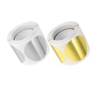 ROMISBABA 2 Rollos Pegatinas Adhesivas de Sello Metálico Dorado Borde Dentado en Forma de Engranaje, Papel Resistente para Uso Versátil y Prolongado en Aulas y Documentos Legales