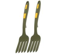 ROMISBABA 2 Tenedores de Cocina de Silicona Verdes Resistentes al Calor, Ergonómicos y Seguros, Utensilios Multifunción Pack de 2 Piezas para Ensalada y Pasta
