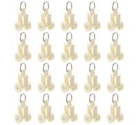 ROMISBABA 20 Piezas Rueda de Cortina de Plástico para Riel Recto Deslizador Gancho para Cortinas de Tela Accesorios Movimiento Suave y Fácil