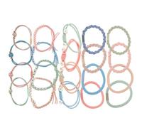 ROMISBABA 20 piezas Unidades Coleteros Elásticos con Perlas Trenzadas para Niñas Accesorios de Moda para Cabello Ligas Resistentes y Flexibles para Fiestas y Diario