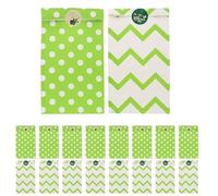 ROMISBABA 24 Piezas Bolsas de Papel Kraft para Regalos San Patricio Bolsas Resistentes para Dulces y Golosinas con Diseño de Trébol para Fiestas y Envoltorios Temáticos Irlandeses