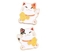 ROMISBABA 2piezas Broches De Gato Suerte Conjunto De Pinchos De Esmalte Kawaii Para Accesorios De Ropa Festivales Creativos Para Año Chino