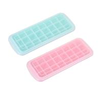 ROMISBABA 2piezas Cubiteras para Hielo de Silicona con Tapa Moldes Reutilizables para Cubitos Grandes y Helados Bandejas Versátiles para Congelador Pack de Unidades Rosa y Verde