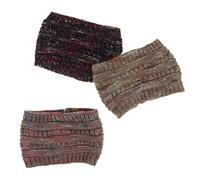 ROMISBABA 3 Diademas Cálidas de Punto para Mujer Elásticas y Suaves Colores Negro Gris Claro y Gris Oscuro Accesorios Térmicos para Orejas Ideales para Actividades al Aire Libre y Uso