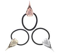 ROMISBABA 3 Gomas Pelo Forma de Calavera de Aleación, Accesorio Gótico Vikingo Ligero y Cómodo para Halloween y Fiestas de Carnaval, Pack de 3 Unidades
