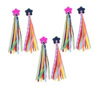 ROMISBABA 3 Pares de Cintas Decorativas para Manillar de Bicicleta Infantil Borlas de Colores Compatibles Bicicletas y Patinetes Diseño Puntos y Estrellas para Paseo Divertido