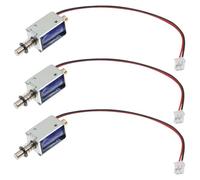 ROMISBABA 3 piezas Actuador Solenoide Miniatura de Carrera Tipo Push-pull Marco Abierto Electromagnetismo para Máquinas Expendedoras y Equipos Mecánicos