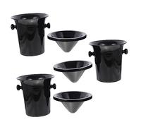 ROMISBABA 3 Piezas Cubos Negros para Degustación de Vino Cubiteras con Doble Asa de PP Recipientes para Escupir Vino y Enfriar Bebidas Catas y Bares