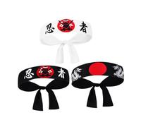 ROMISBABA 3 piezas Diademas Ninja Japonesas Bandanas Deportivas Para Cocina Y Karate Diseño Bushido Tradicional Para Hombres Y Mujeres