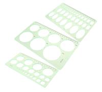 ROMISBABA 3 Piezas Plantilla de Dibujo Geométrico de Plástico para Estudiantes y Arquitectos, Herramienta de Medición y Dibujo Diseño Creativo y Forma Ovalada de 45° para Oficina y Fábrica