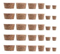 ROMISBABA 30 Tapones de Madera Cónicos y Redondos para Botellas y Tarros de Vidrio, Ideales para Preservación de Vino y Proyectos de Bricolaje DIY