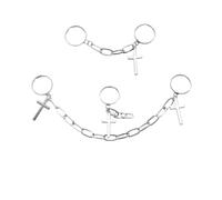 ROMISBABA 3piezas Anillo Retro De Cadena Para Mujer Conjunto De Diseño Creativo De Cruz Joyería De Moda Plata Accesorio De Dedo Estiloso