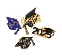 ROMISBABA 4 Accesorios De Graduación De 2025: Broches De Esmalte De La Clase '25, Alfileres De Solapa Para Birrete De Graduación, Accesorios Para La Temporada De Graduación