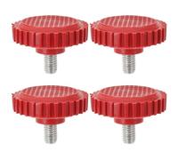 ROMISBABA 4 Piezas 4 Piezas Patas Niveladoras Ajustables Roscadas M8 para Básculas Electrónicas, Almohadillas Antivibración de Plástico Rojo, Soportes Antideslizantes para Balanzas de 60-200