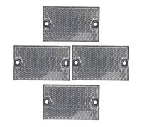 ROMISBABA 4 Piezas Rejilla Retrorreflectante, Panel Reflectante de Plástico Rectangular, 55mm Entre Orificios, Negro, para Mejorar la Visibilidad Nocturna Seguridad Vial, Instalación