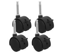 ROMISBABA 4 Ruedas Giratorias Paquete de 4 Unidades Negro de Plástico Movimiento Suave, Diámetro 1.5 Pulgadas para Silla de Oficina para Muebles y Escritorios
