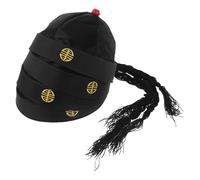 ROMISBABA 4 Sombreros Antiguos Negros de Estilo Chino para Adultos, Gorra de Cosplay Fácil de Transportar Diseño Elegante Inspirado Dinastía Qing para Eventos y Filmaciones