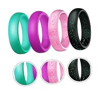 ROMISBABA 4piezas Anillos De Simples y Elegantes Colores Anillo Para Brillo y Purpurina Para Ejercicio