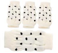 ROMISBABA 4piezas Calcetines De Perro Antideslizantes para Invierno Calentadores De Patas para Perros Protector De Codos y Tobillos Diseño Puntos Blancos
