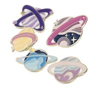 ROMISBABA 5 piezas Broches de Planeta de Aleación Esmaltada para Solapa y Mochilas Set de Decoración Resistente para Ropa y Accesorios Único para Mujeres