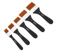 ROMISBABA 5 Piezas Pinceles de Nylon Fácil Mantenimiento y Creación de Texturas con Mango de Madera para Pintura Acrílica y Óleo para Bocetos al Aire Libre y Pintura
